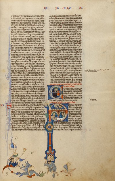 Initial P: Saint Paul Giving a Letter to a Messenger by Unbekannt Unbekannt